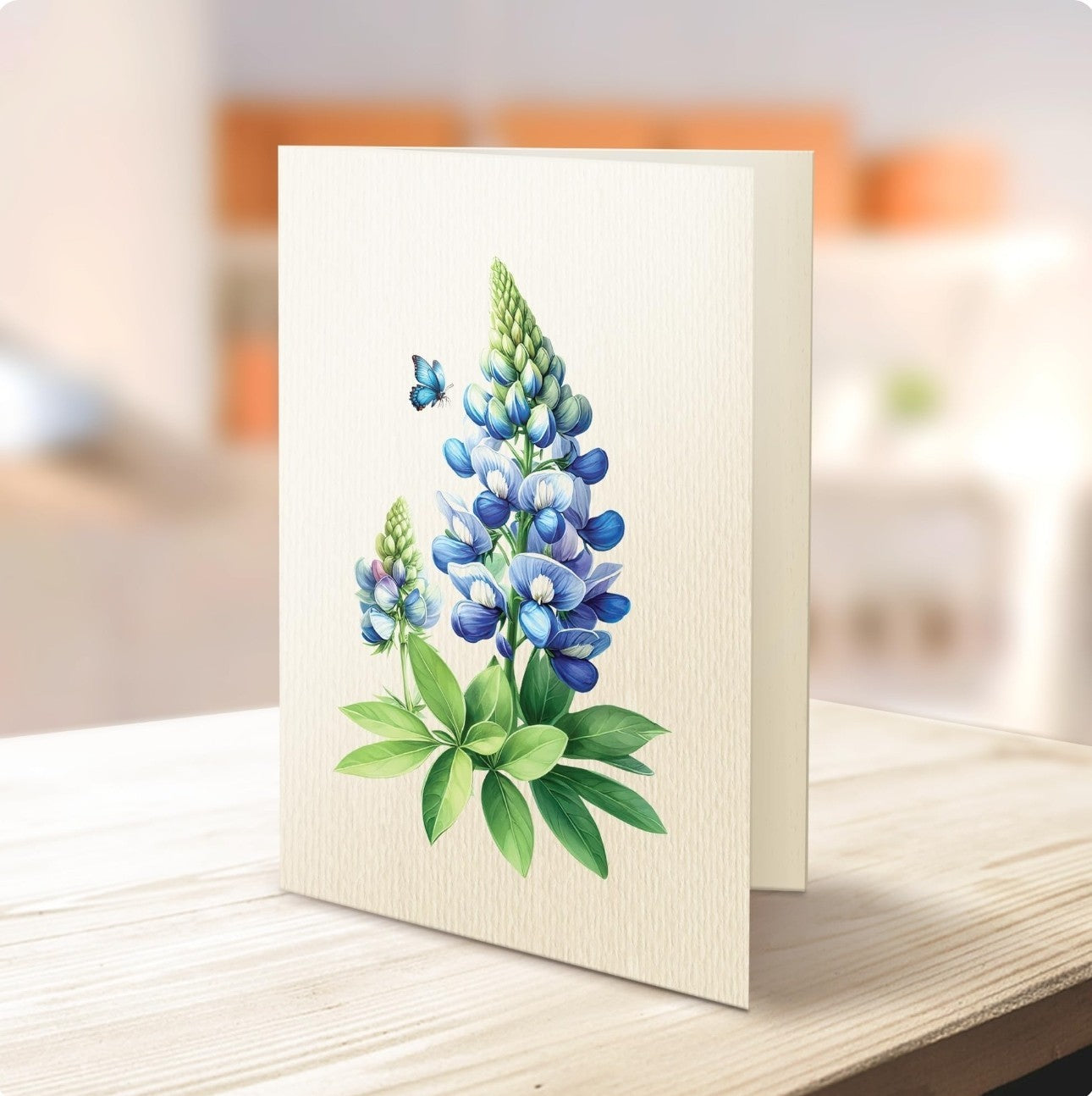 Paper Pop-Up Flower Card, Bluebonnet, Forever Flowers Bouquet 3D Popup Greeting 